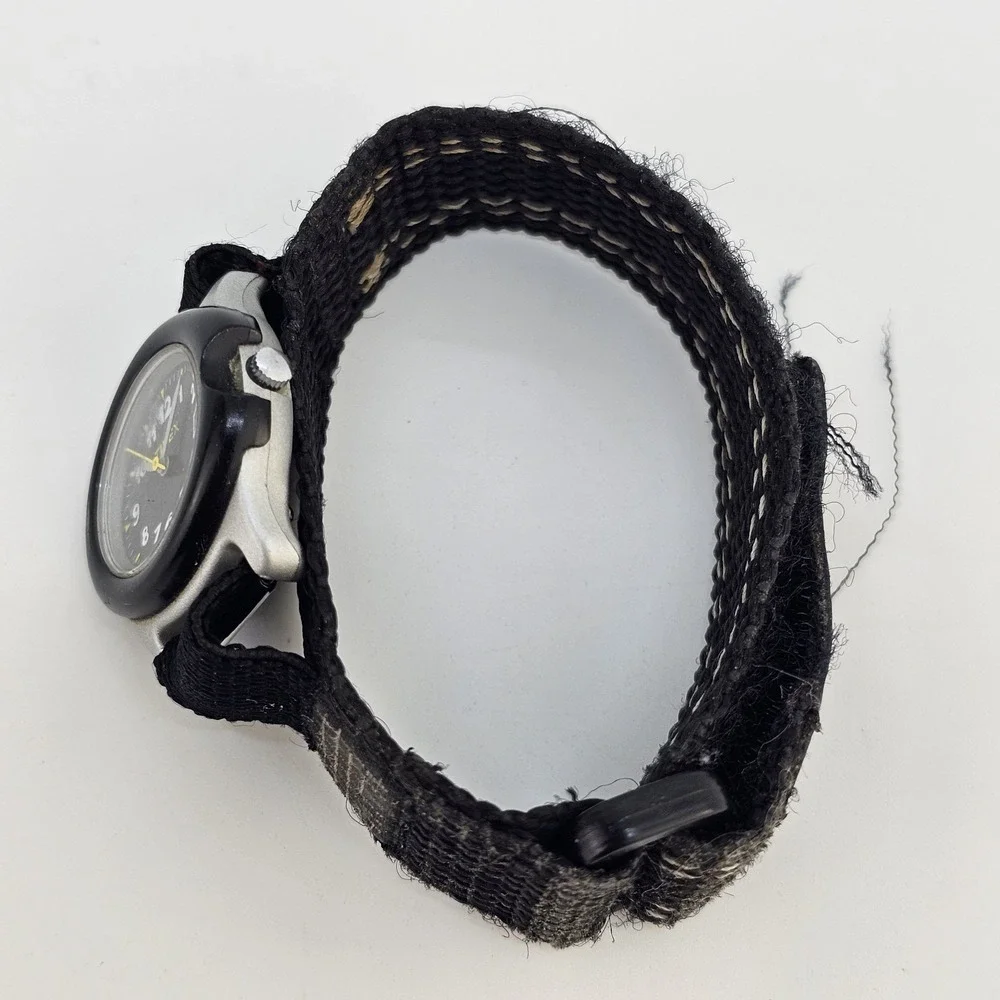 Timex Kids Children Watch 32MM Black Dial Date Black Nylon Band New Battery‎